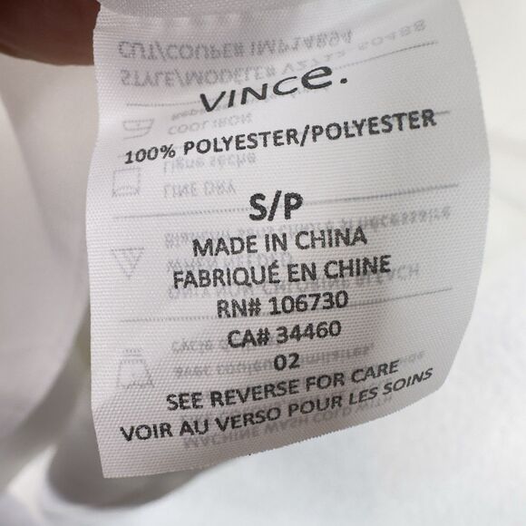 Vince White Textured Shift Dress Size S Minimalist Resort‎ V-Neck Quiet Luxury - Picture 10 of 13